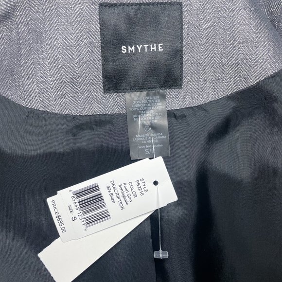 Smythe Pearl Grey Herringbone 90's Blazer NWT - Picture 9 of 15